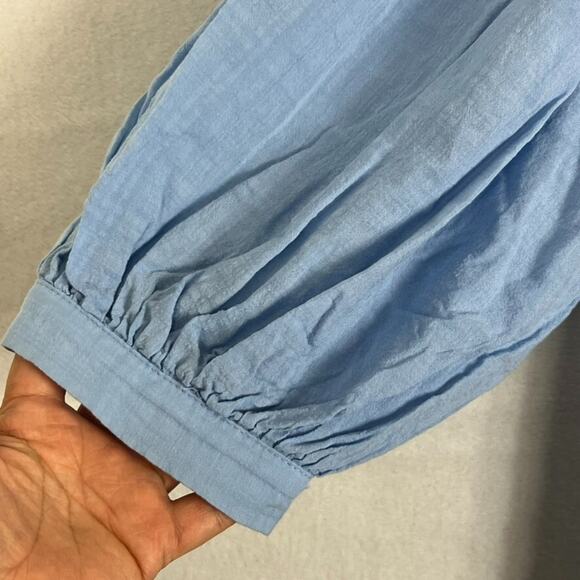 A.n.a A New Approach Shirt Women's Size XL Blue V-Neck Balloon Long Sleeve Top - Picture 3 of 7